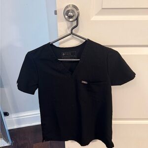 Figs black V-Neck Scrub Top